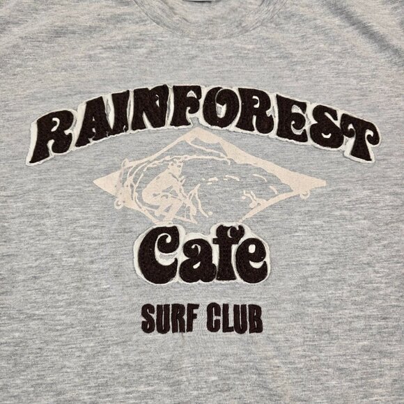 Rainforest Cafe Shirt Mens Large Gray Raised Letters Surf Club Souvenir Beach - Picture 2 of 10